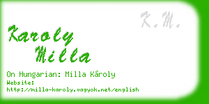 karoly milla business card